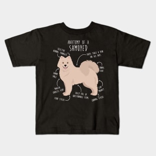 Biscuit Cream Samoyed Dog Anatomy Kids T-Shirt